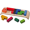 Plan Toys - Bloc cu puzzle din lemn