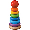 Plan Toys - Piramida de inele colorate din lemn