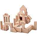 Plan Toys - Set cuburi din lemn 50 piese