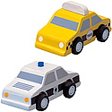 Plan Toys - Taxi si masina de politie din lemn