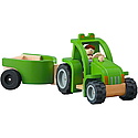 Plan Toys - Tractor din lemn cu remorca